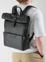 Sac  Dos Business Flandres 1 Compartiment Cuir Etrier Noir flandres EFLA8102-vue-porte