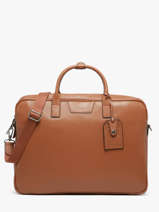 Leather Flandres Briefcase 2 Compartments Etrier Brown flandres EFLA8262