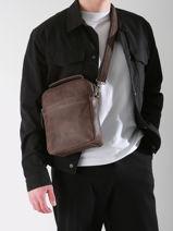 Leather Spider Crossbody Bag Etrier Brown spider ESPI732M-vue-porte