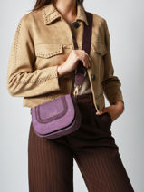 Sac Bandouli�re S Lasso Cuir Etrier Violet lasso ELAS152S-vue-porte