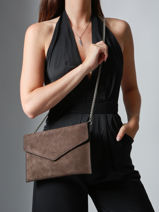 Large Leather Paddock Clutch Bag Etrier Brown paddock EPAD075L-vue-porte