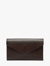 Leather Madras Wallet Purse Etrier Brown madras EMAD701
